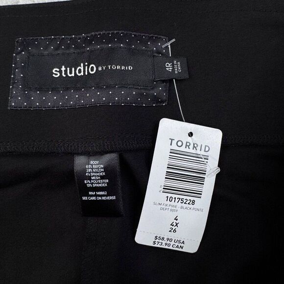 Torrid Slim Fix Pixie Pull On Ponte Pants Black 4X NEW - Picture 5 of 11